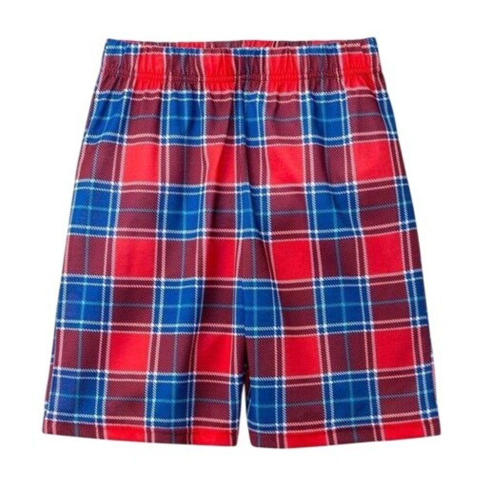 Boys Red & Blue Plaid Pajama Shorts Cat & Jack 4/5 Elastic Waist Comfortable Sle